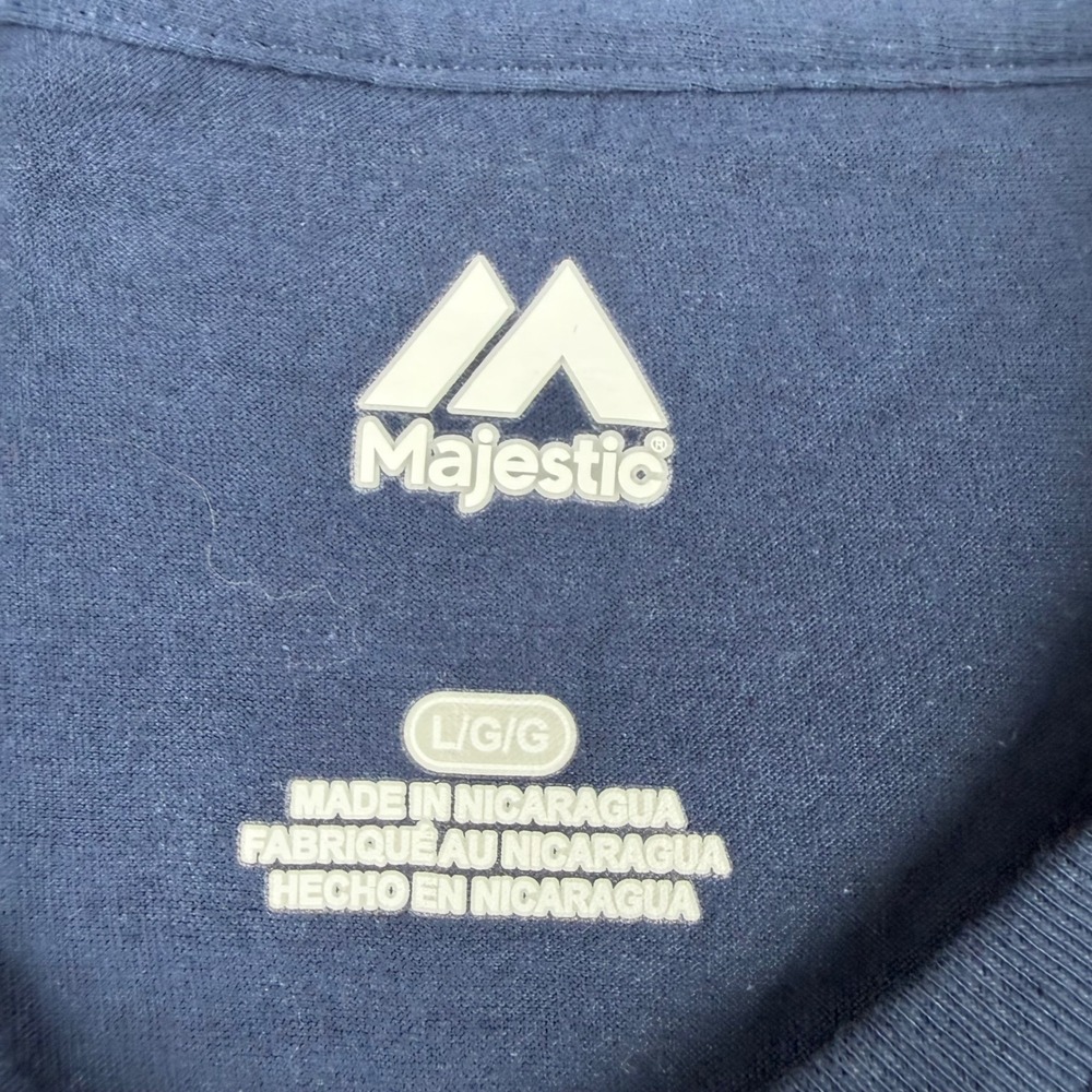 Majestic Atlanta Braves Long Sleeve Shirt Men's Large Navy Blue MLB Baseball Tee - Picture 3 of 6